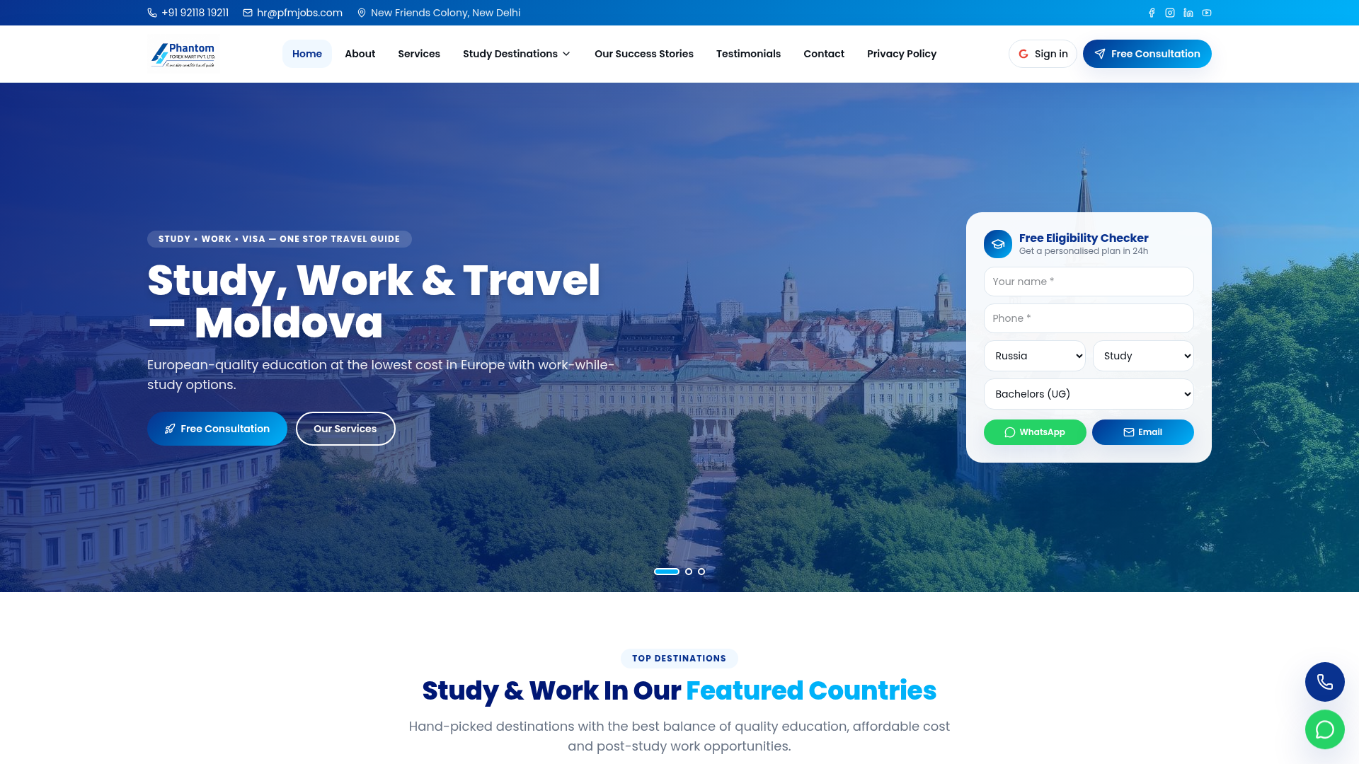 PFM Jobs — Full-Stack Web · Study, Work & Travel